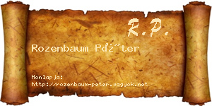 Rozenbaum Péter névjegykártya